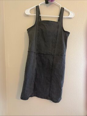 27. Charcoal Black Square-Neck Tank Dress - Girls